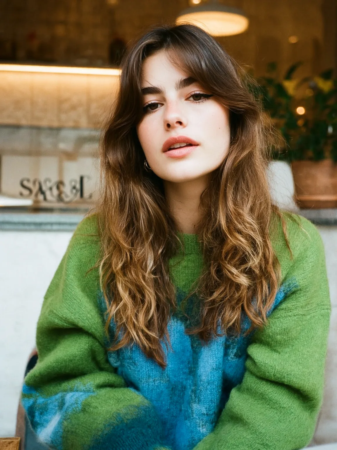 Wavy Long Layers in Warm Caramel Brown